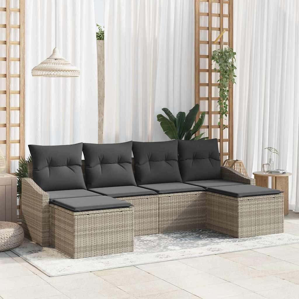 Set sofe s jastukom 6 pcs Svjetlosiva poliratan