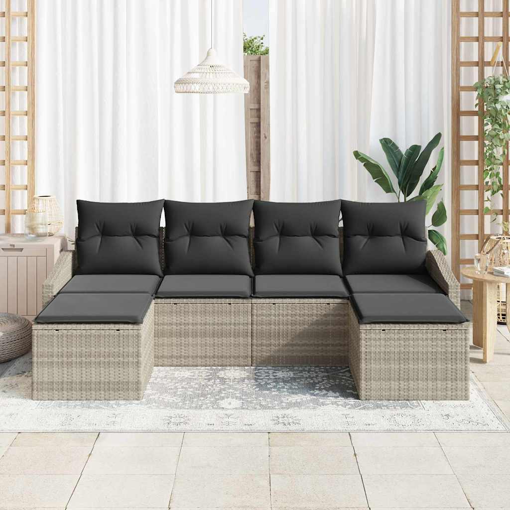 Set sofe s jastukom 6 pcs Svjetlosiva poliratan