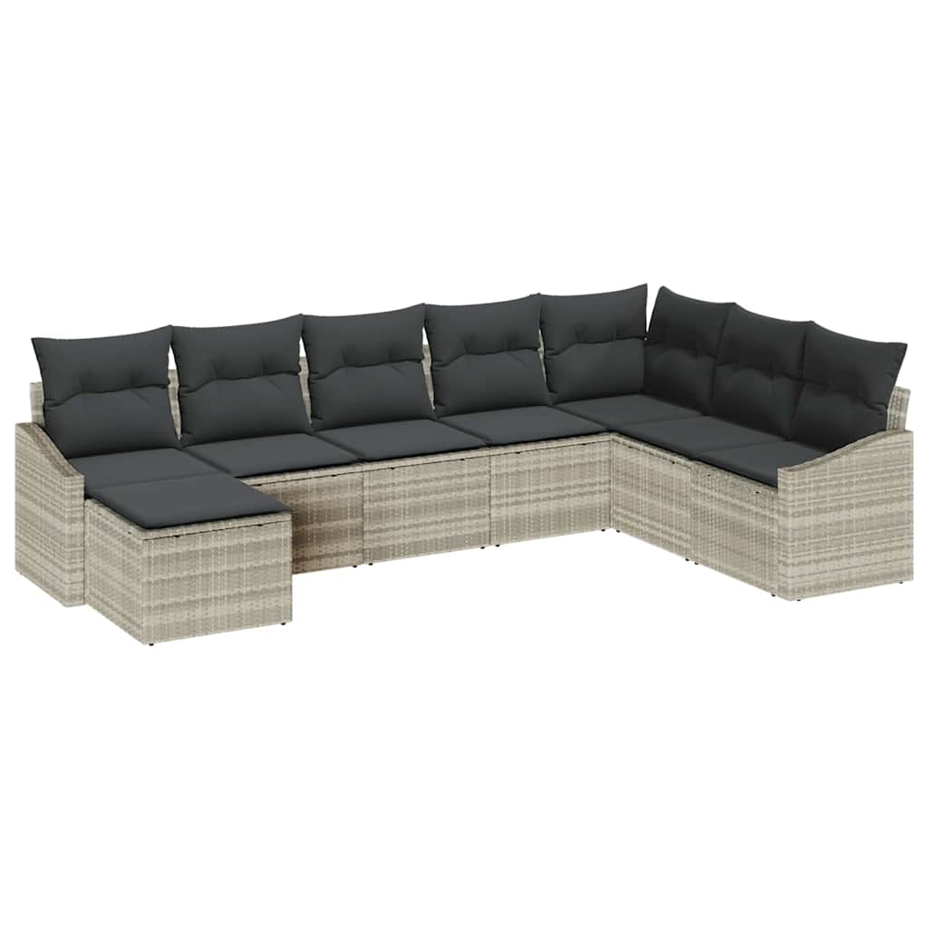 Set sofe s jastukom 8 pcs Svjetlosiva poliratan