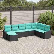 Set sofe 8 kom. Crna poliratan 288,5 x 178,5 x 85 cm
