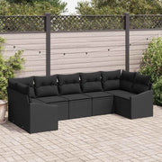 Set sofe 7 kom. Crna poliratan 289 x 123,5 x 85 cm