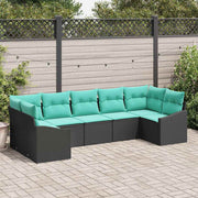 Set sofe 7 kom. Crna poliratan 289 x 123,5 x 85 cm