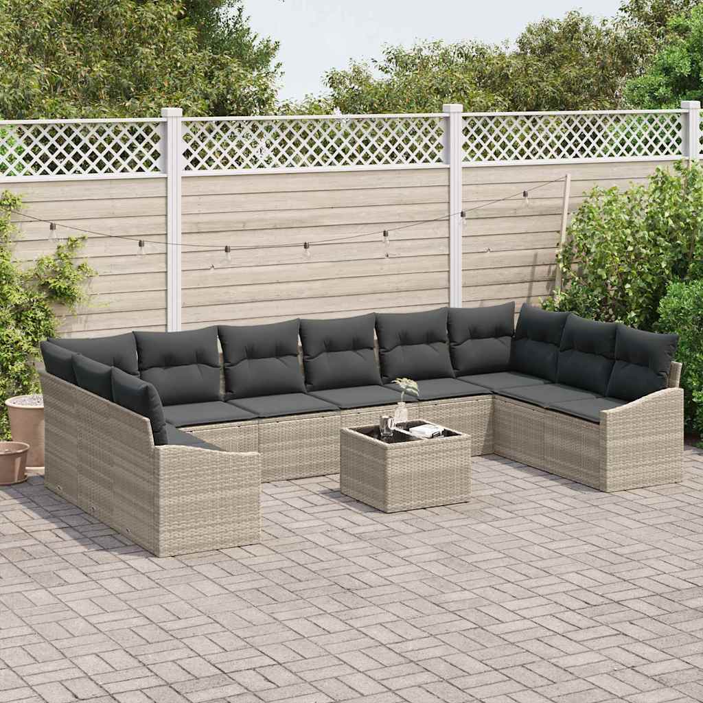 Set sofe s jastukom 11 pcs Svjetlosiva poliratan