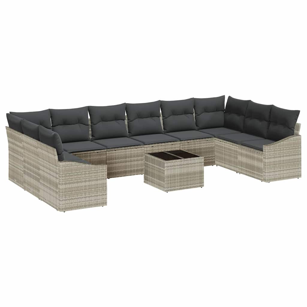 Set sofe s jastukom 11 pcs Svjetlosiva poliratan