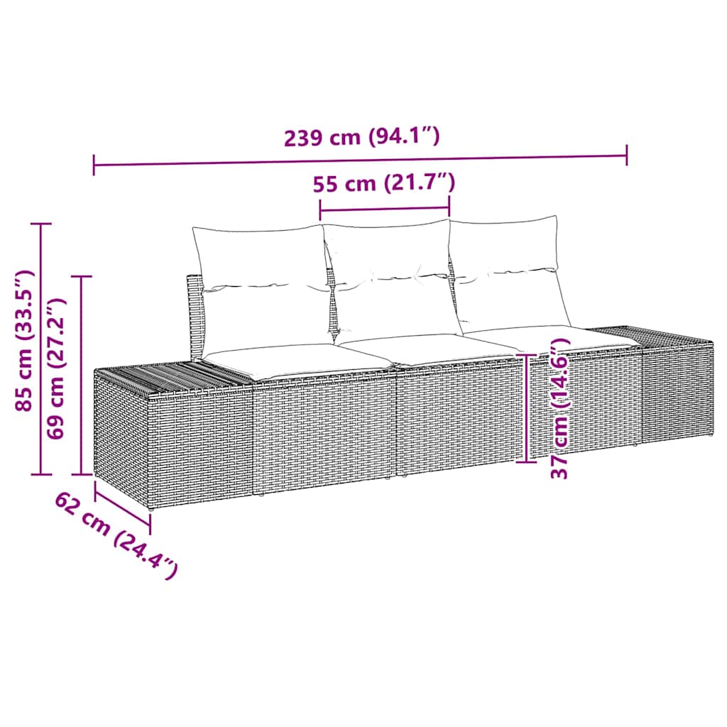 Set sofe s jastukom 3 pcs Bež poliratan