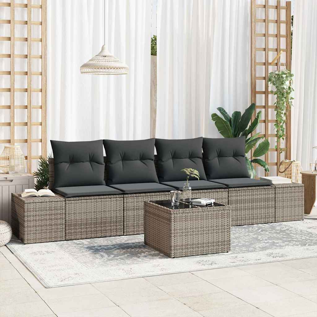 Set sofe s jastukom s jastukom 5 pcs Siva poliratan