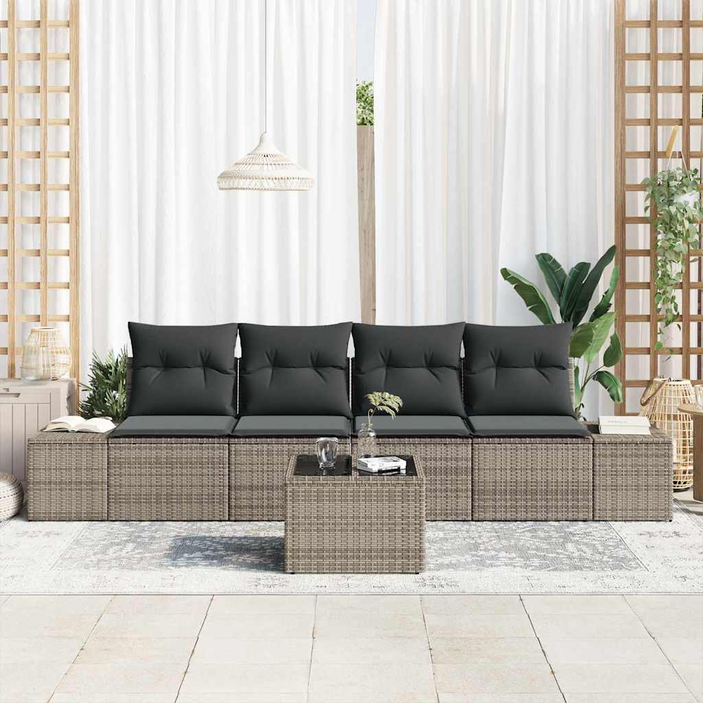 Set sofe s jastukom s jastukom 5 pcs Siva poliratan