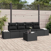 Set sofe s jastukom s jastukom 5 pcs Crna poliratan