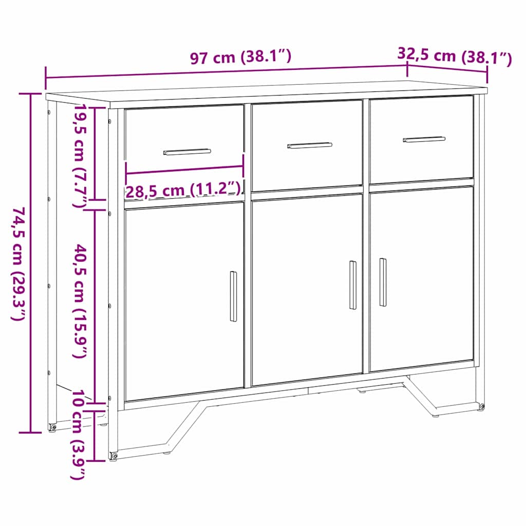 Kreveta s ladicama Staro drvo 97 x 32,5 x 74,5 cm