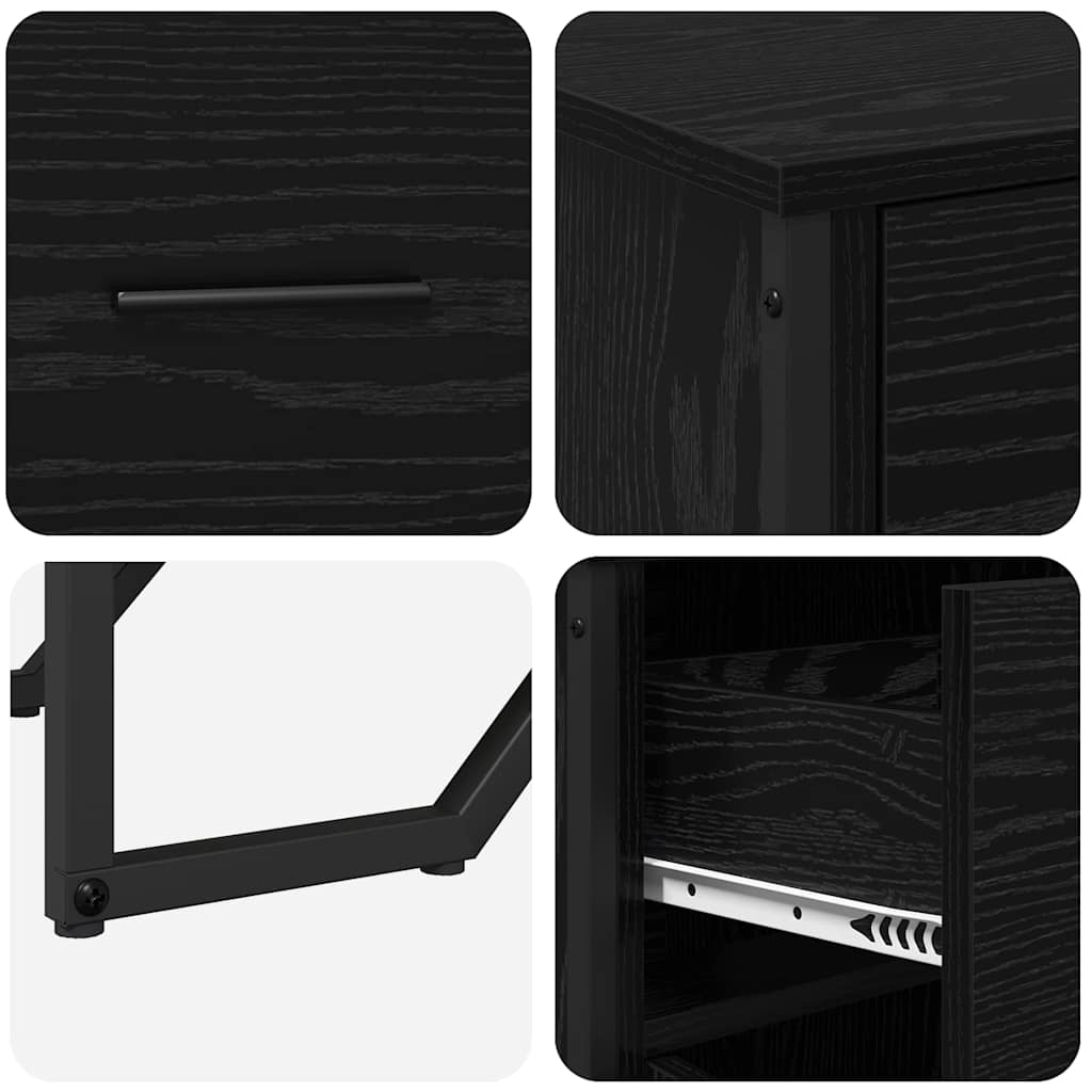 Kreveta s ladicama Crni hrast 97 x 32,5 x 74,5 cm
