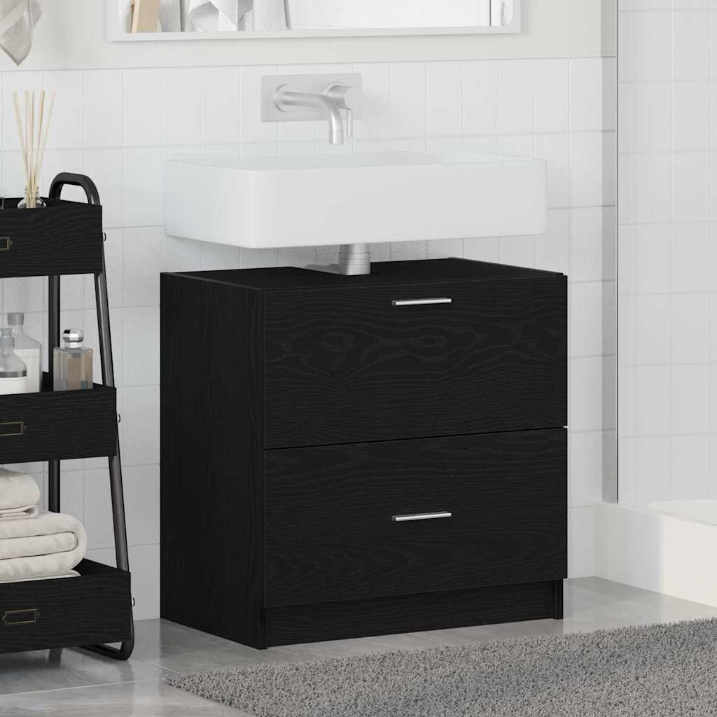 Kupaonski ormar Crni hrast 59 x 37 x 59 cm Konstruirano drvo