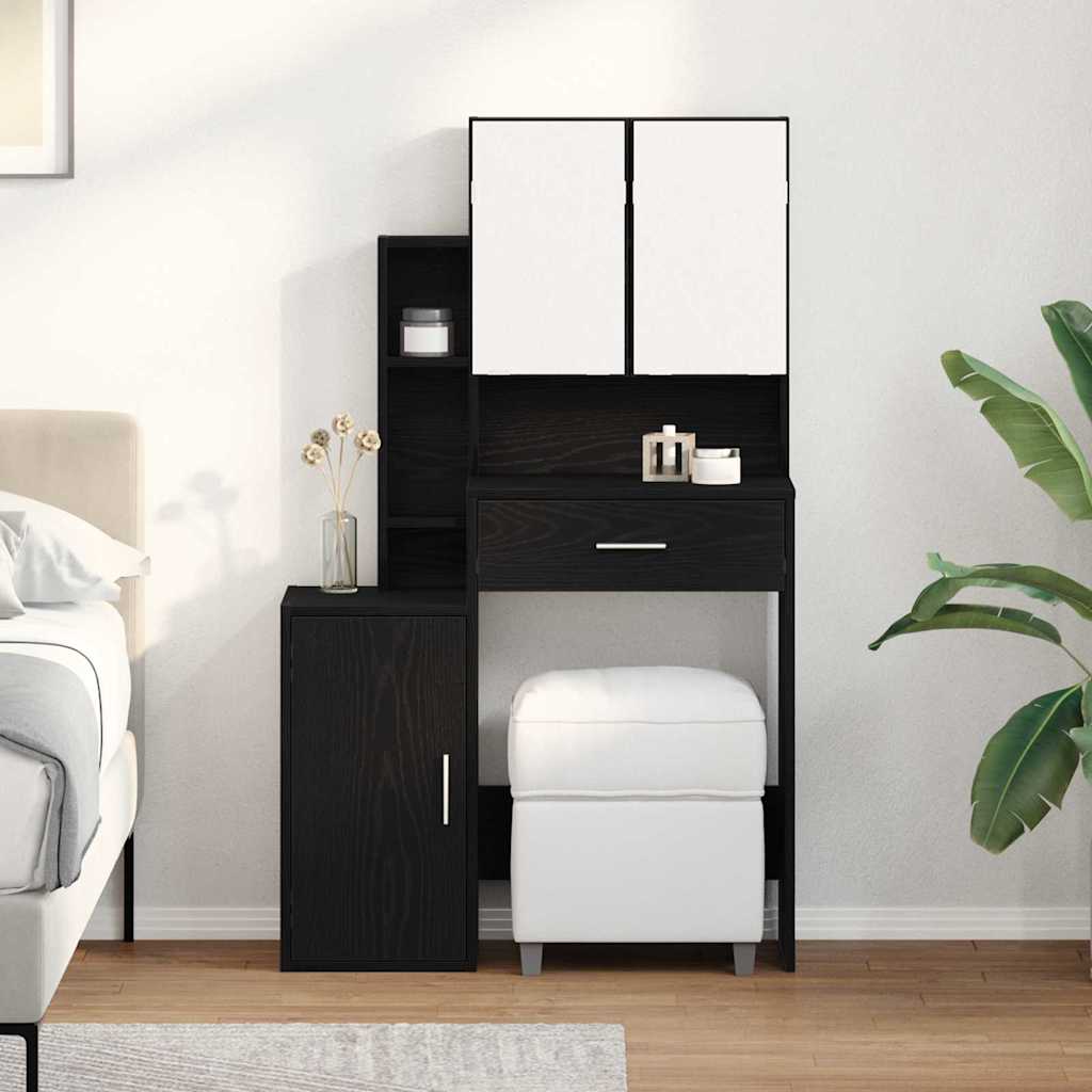 Toaletni stol Crni hrast 80 x 35 x 132 cm Konstruirano drvo