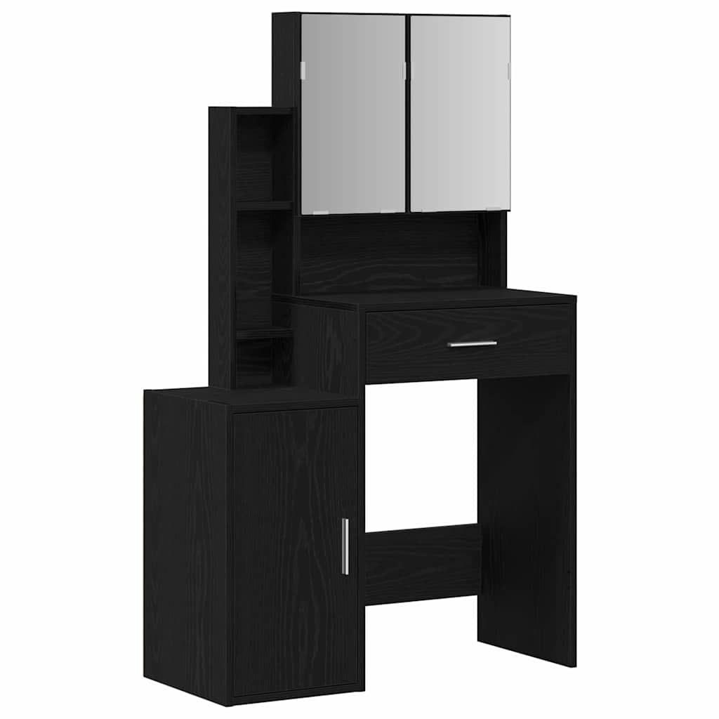 Toaletni stol Crni hrast 80 x 35 x 132 cm Konstruirano drvo