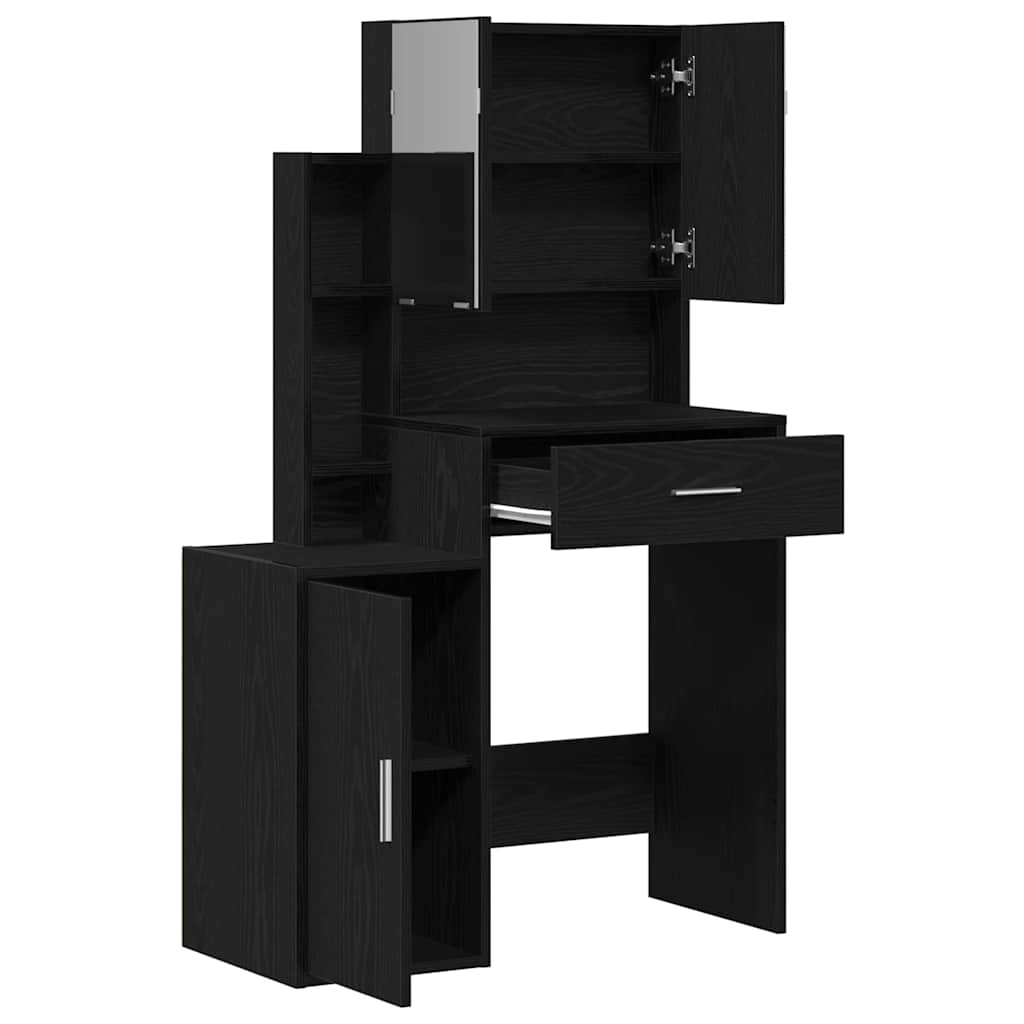Toaletni stol Crni hrast 80 x 35 x 132 cm Konstruirano drvo