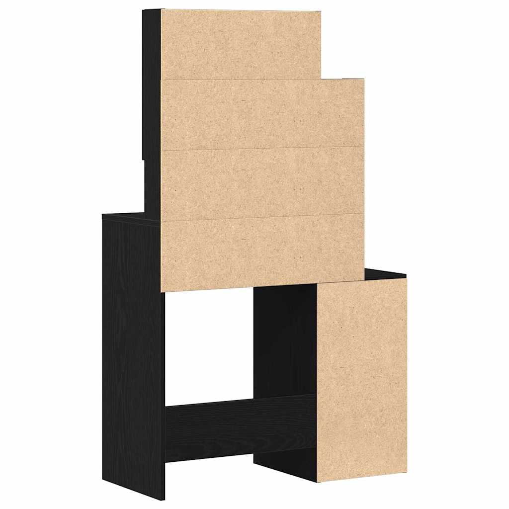 Toaletni stol Crni hrast 80 x 35 x 132 cm Konstruirano drvo