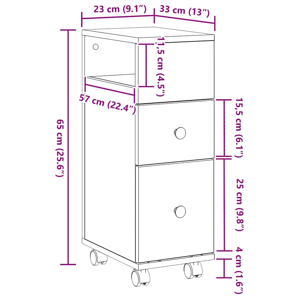 Set namještaja za kupaonicu Zidne Crni hrast 33 x 23 x 65 cm