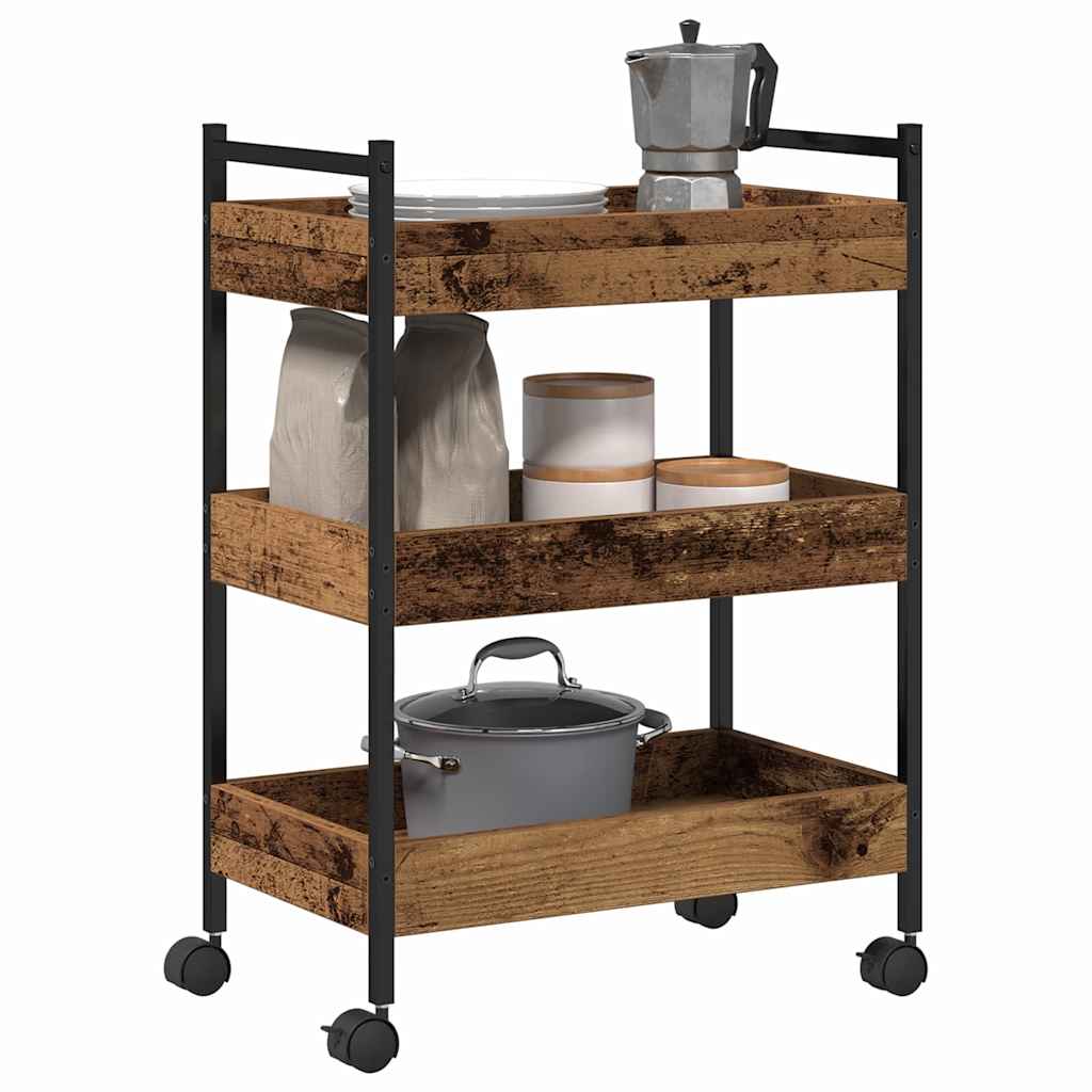 Kuhinjski kolica Staro drvo 50 x 30 x 70 cm Konstruirano drvo