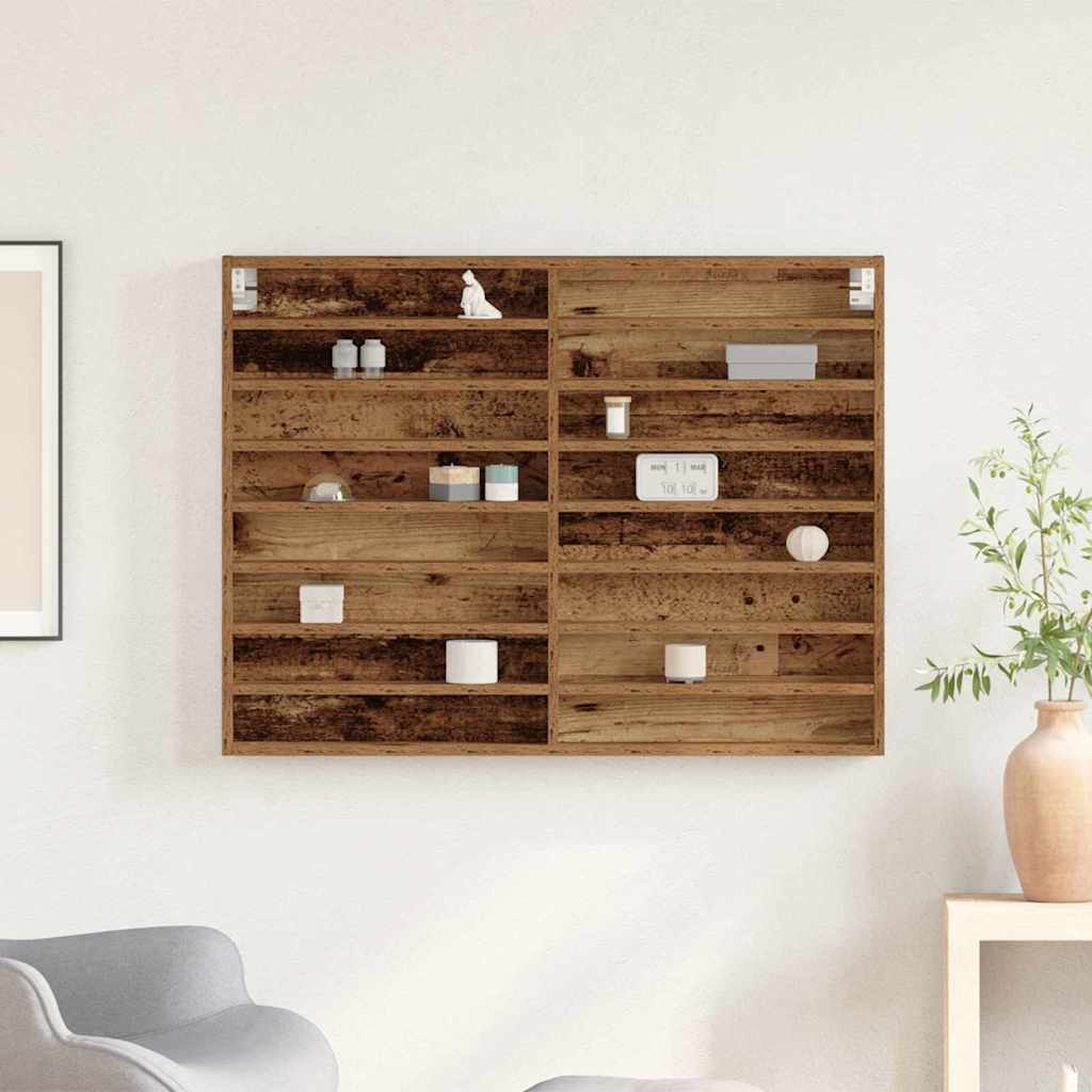 Ormar za izlaganje s policom Zidne Staro drvo 100 x 8,5 x 75 cm