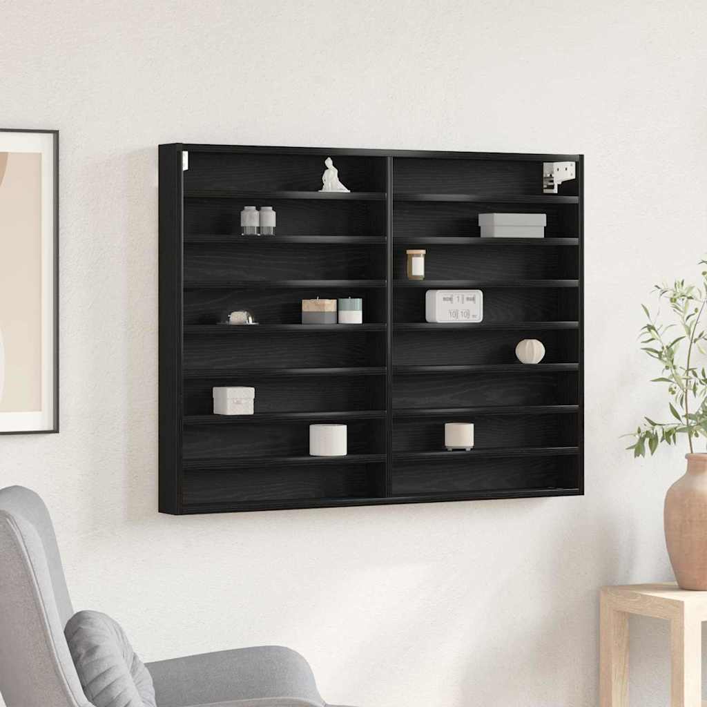 Ormar za izlaganje s policom Zidne Crni hrast 100 x 8,5 x 75 cm