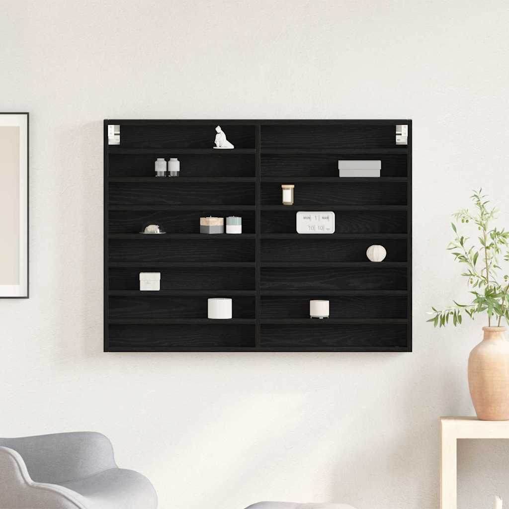 Ormar za izlaganje s policom Zidne Crni hrast 100 x 8,5 x 75 cm