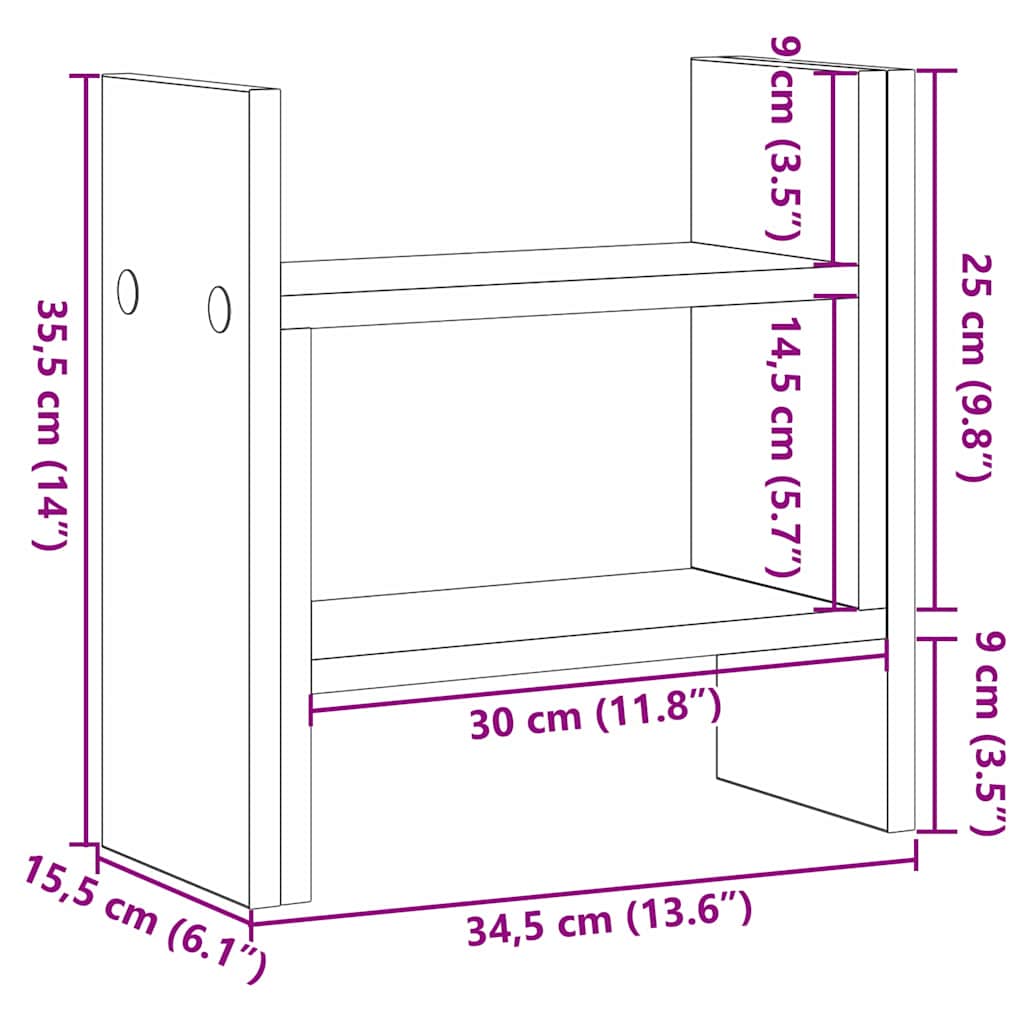 Organizator stola Crni hrast 50 x 15,5 x 35,5 cm