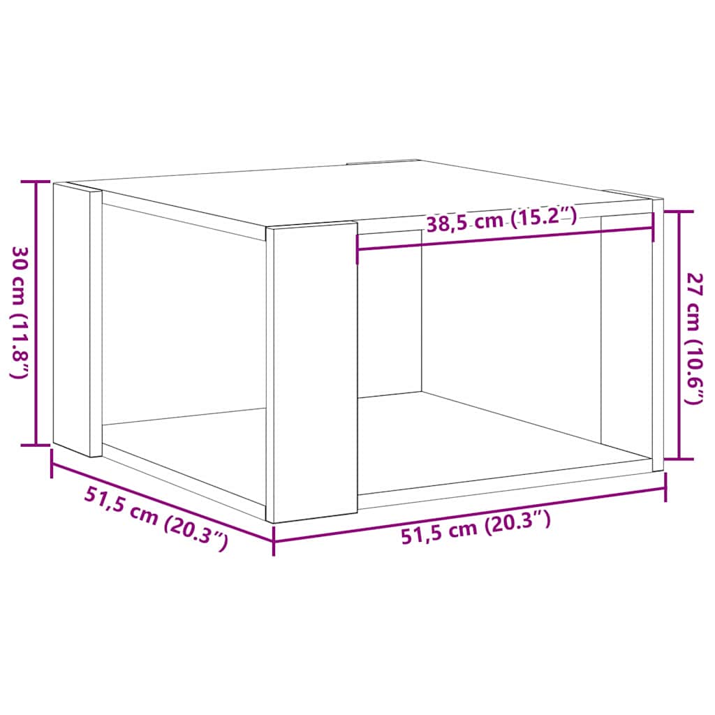 Kava Stol Staro drvo 51,5 x 51,5 x 30 cm Konstruirano drvo