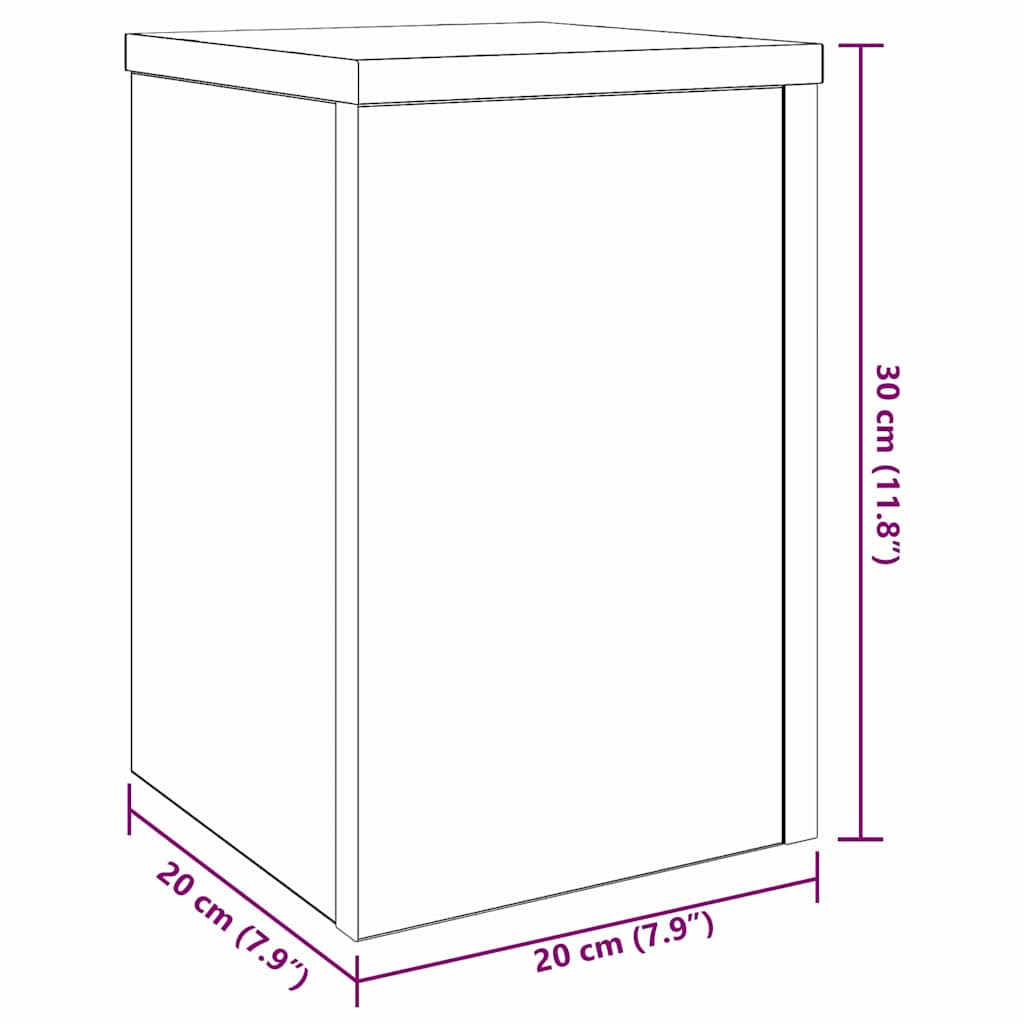 Stalak za biljke 2 pcs Crni hrast 20 x 20 x 30 cm