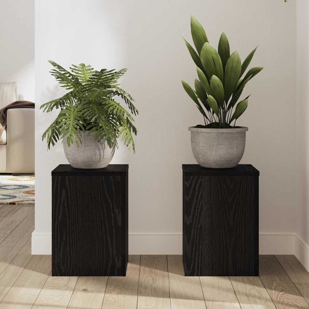 Stalak za biljke 2 pcs Crni hrast 25 x 25 x 35 cm