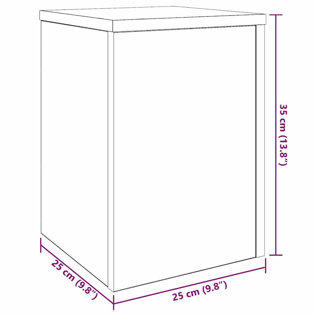 Stalak za biljke 2 pcs Crni hrast 25 x 25 x 35 cm