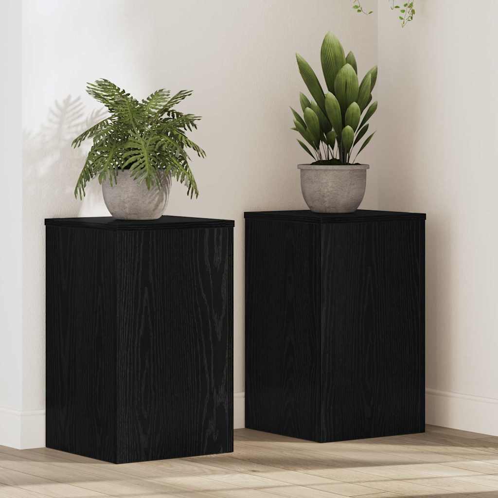 Stalak za biljke 2 pcs Crni hrast 30 x 30 x 50 cm