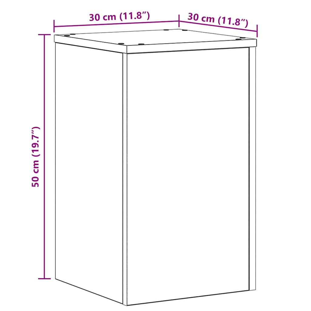 Stalak za biljke 2 pcs Crni hrast 30 x 30 x 50 cm