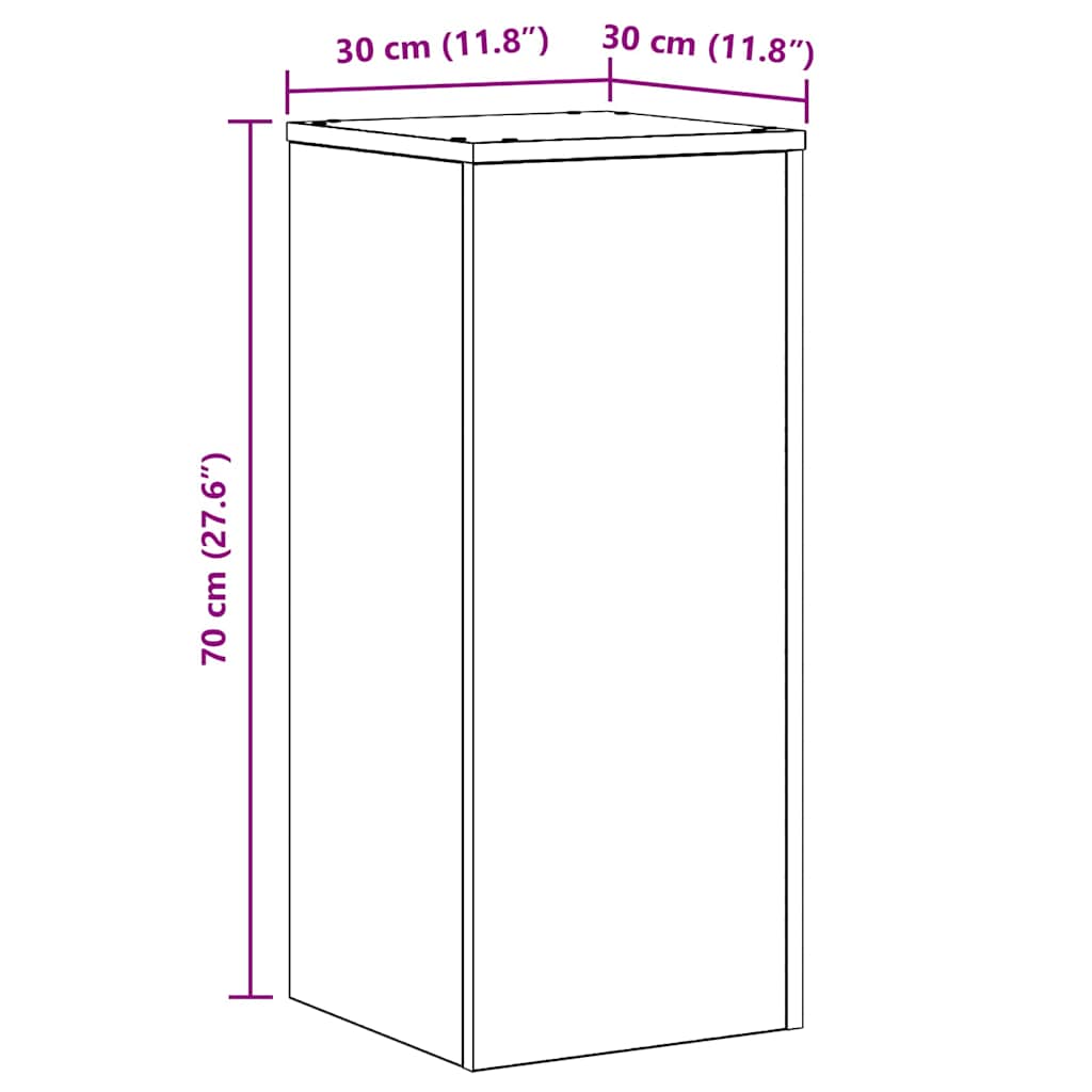 Stalak za biljke 2 pcs Crni hrast 30 x 30 x 70 cm