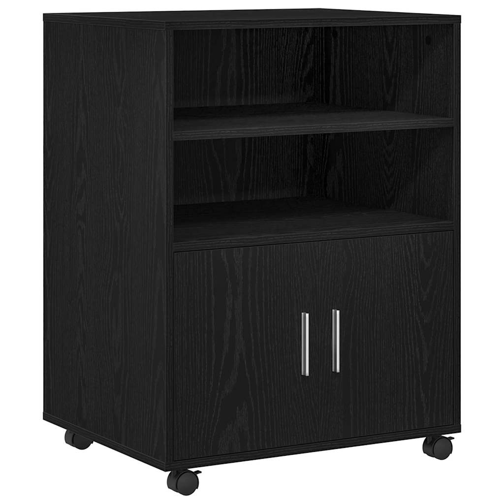 Cabinet s policom s kotačem Crni hrast 60 x 48 x 74.5 cm