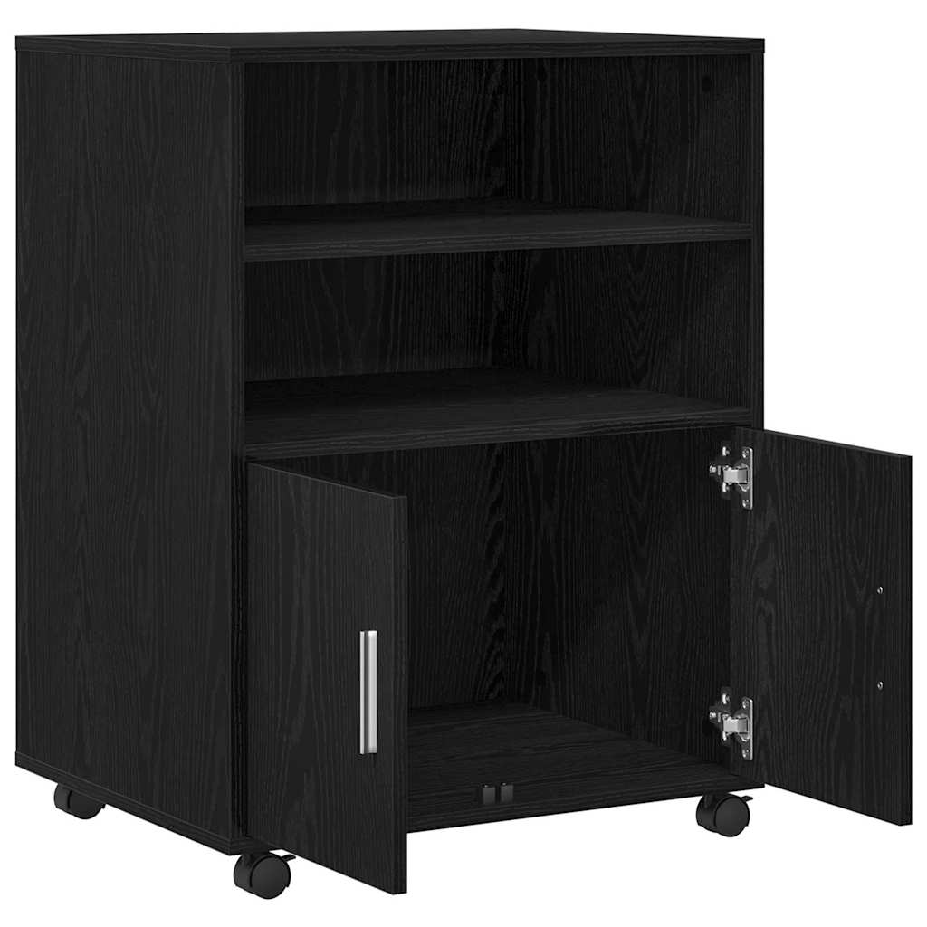 Cabinet s policom s kotačem Crni hrast 60 x 48 x 74.5 cm