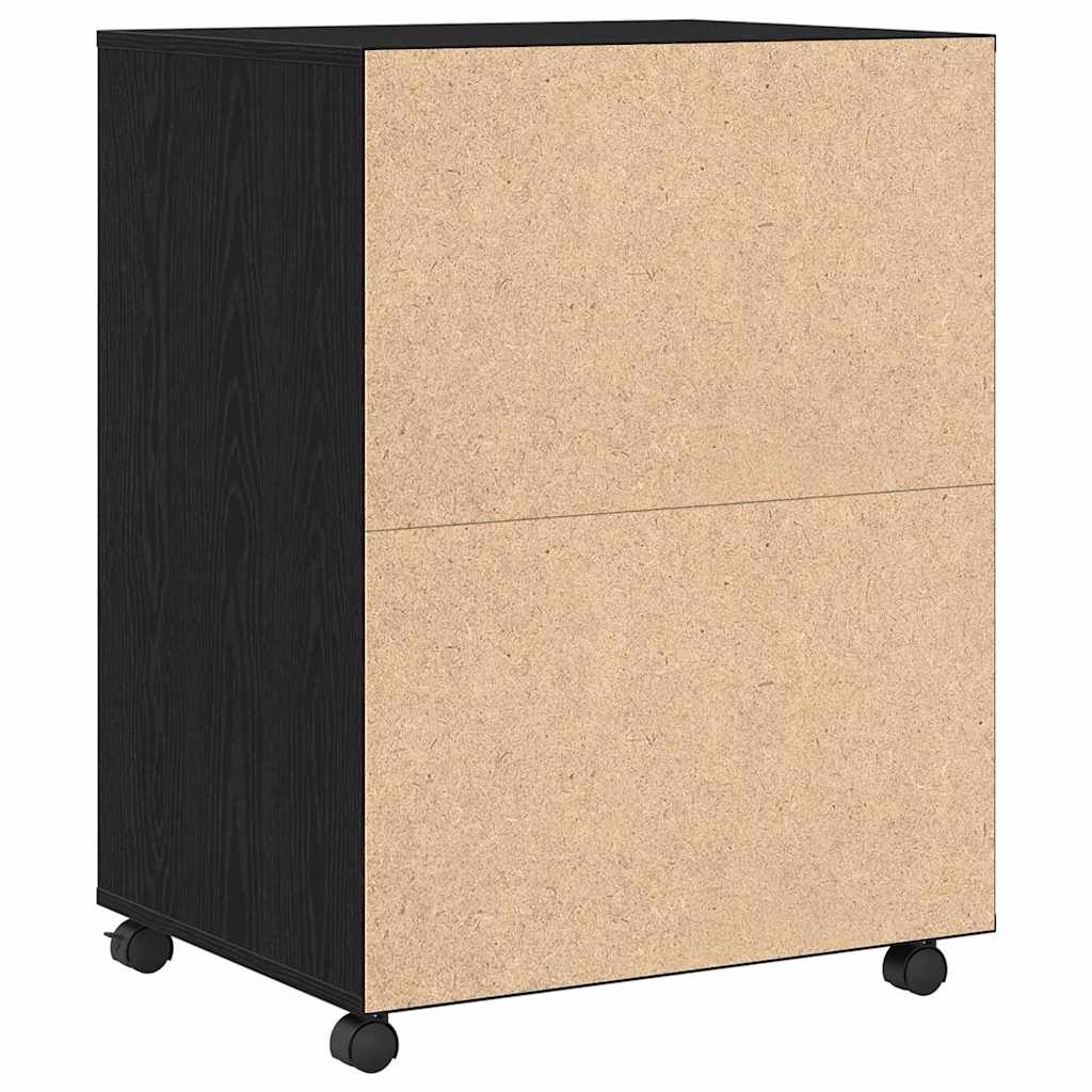 Cabinet s policom s kotačem Crni hrast 60 x 48 x 74.5 cm