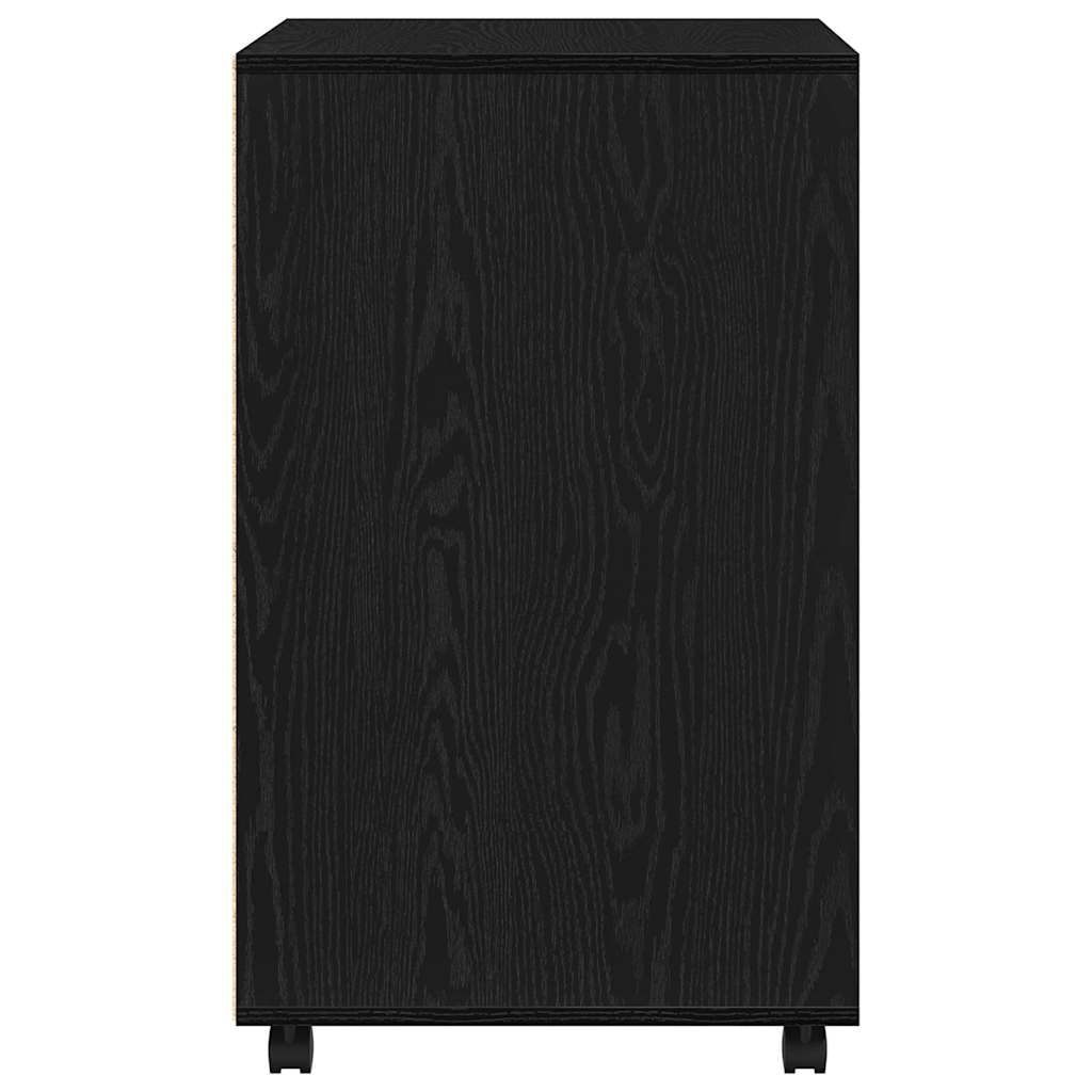 Cabinet s policom s kotačem Crni hrast 60 x 48 x 74.5 cm