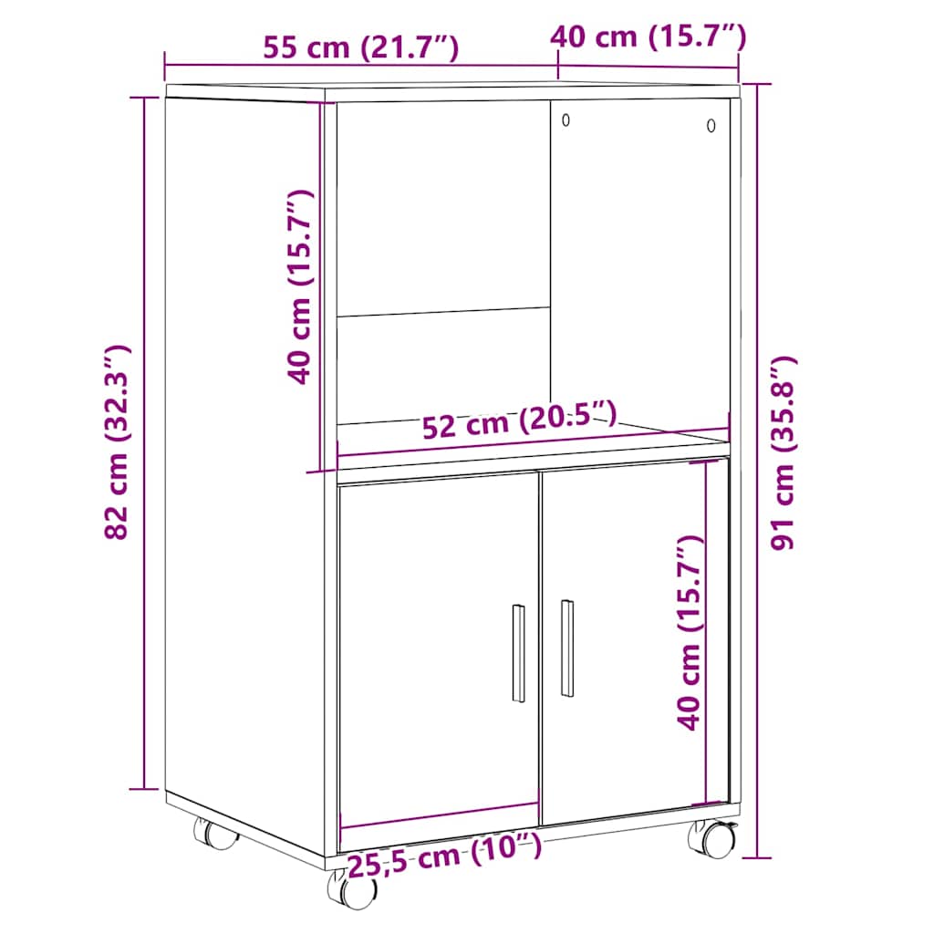 Cabinet Crni hrast 55 x 40 x 82 cm