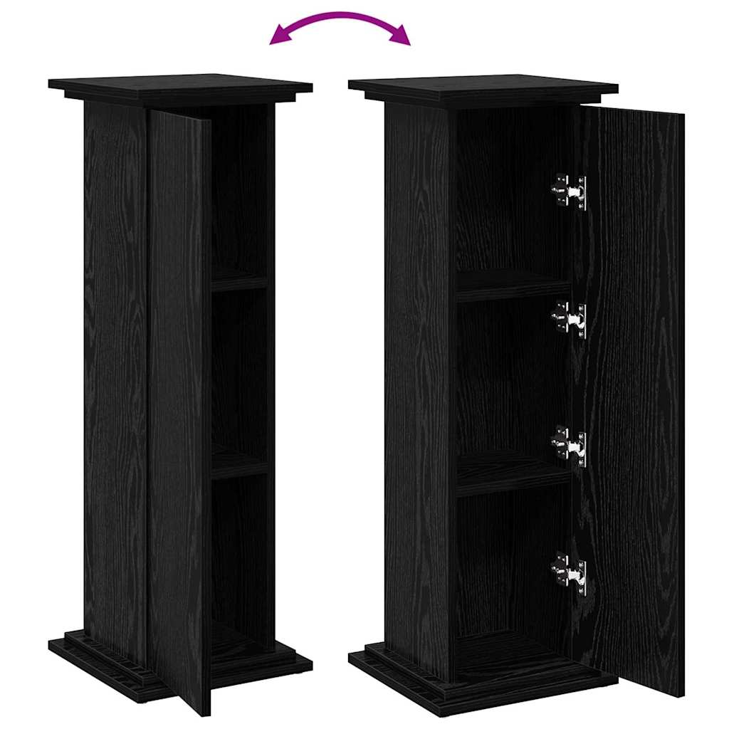 Stalak za izlaganje s policom Crni hrast 31 x 30 x 90 cm