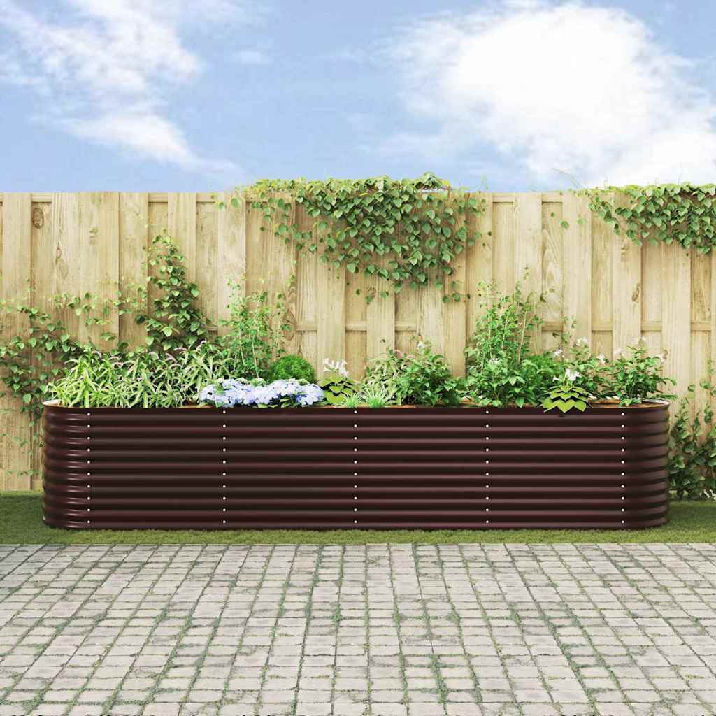 Povišena gredica Smeđa 400 x 80 x 81 cm Čelik