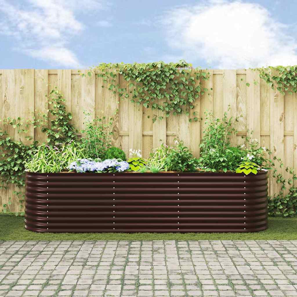 Povišena gredica Smeđa 320 x 80 x 81 cm Čelik