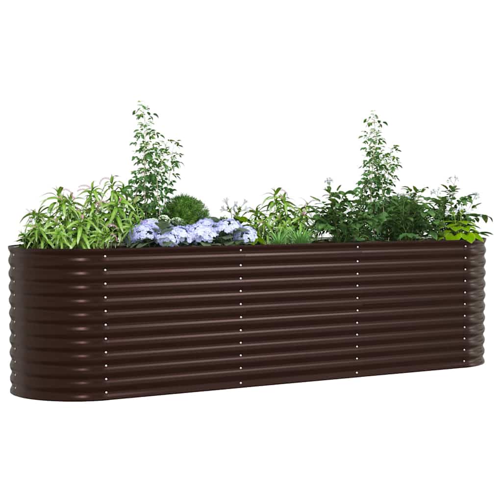Povišena gredica Smeđa 320 x 80 x 81 cm Čelik