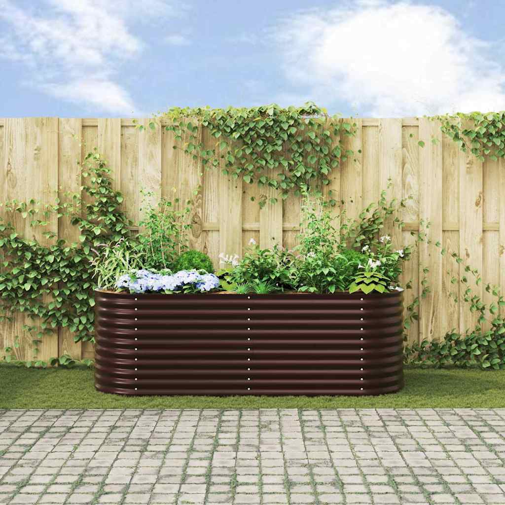 Povišena gredica Smeđa 240 x 80 x 81 cm Čelik