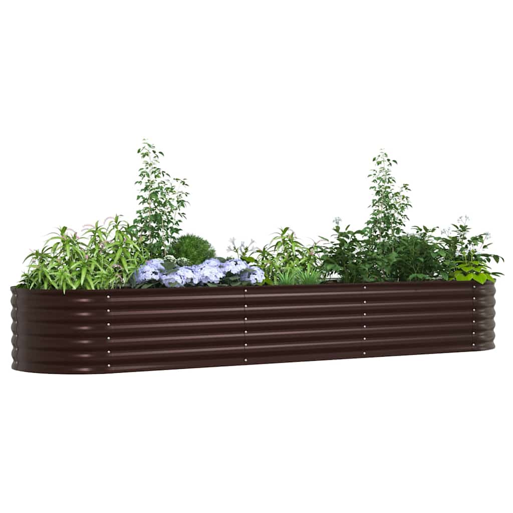 Povišena gredica Smeđa 320 x 80 x 44 cm Čelik