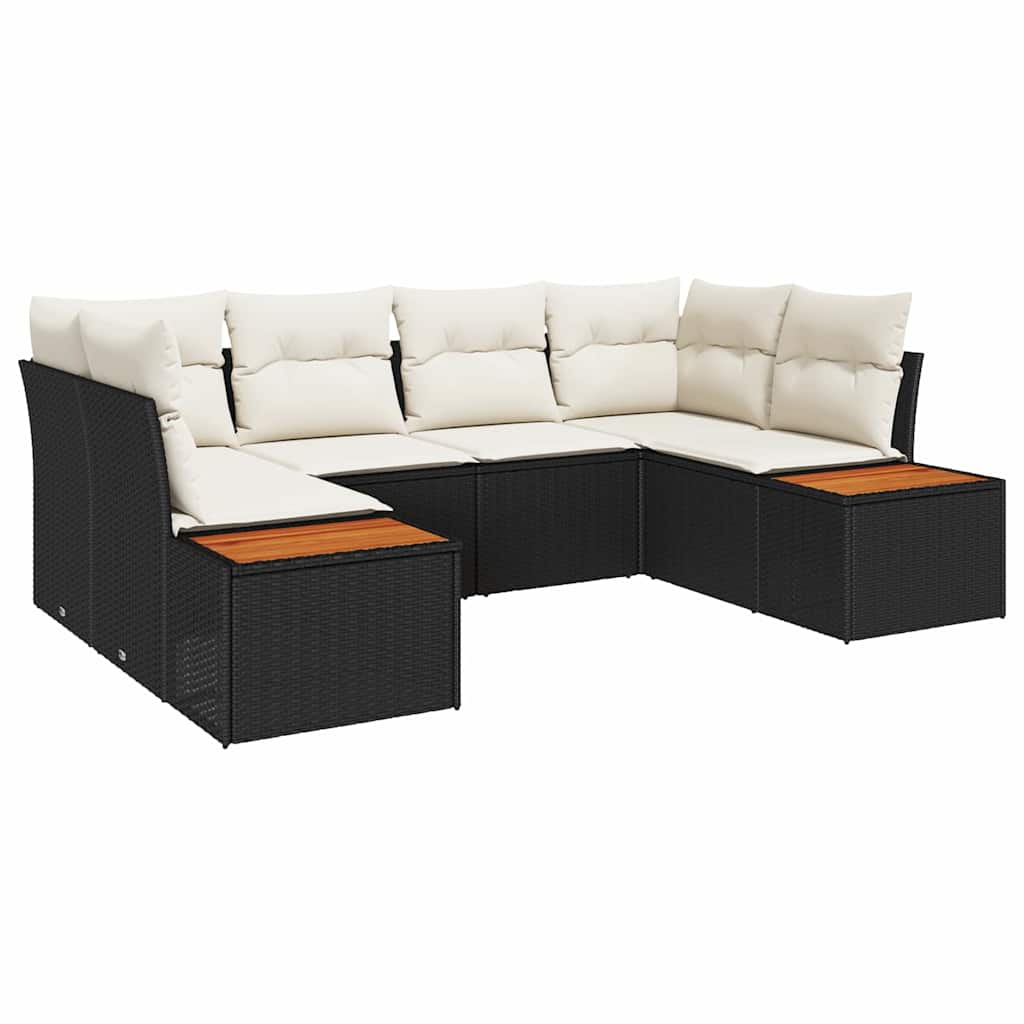 Sjedeća garnitura za vrt 6 kom. Crna poliratan 234 x 154 x 69 cm