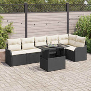 Set sofe s jastukom 7 pcs Crna Poli ratan