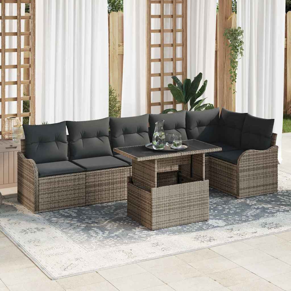 Set sofe s jastukom 7 pcs Siva Poli ratan
