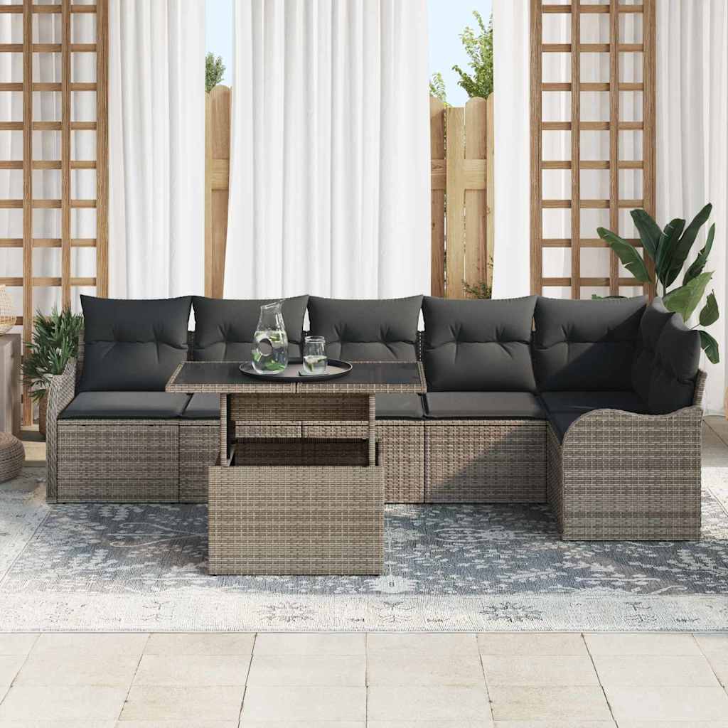 Set sofe s jastukom 7 pcs Siva Poli ratan
