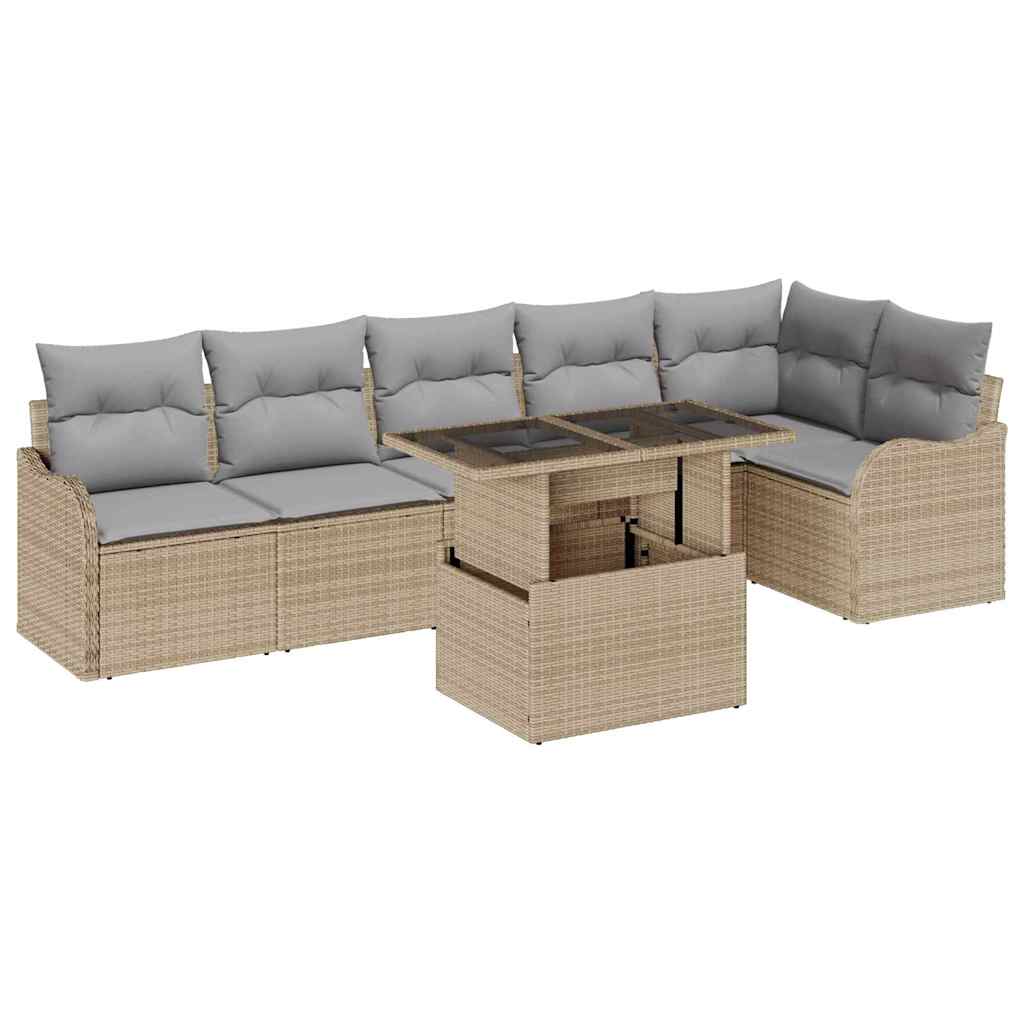 Set sofe s jastukom 7 pcs Bež Poli ratan
