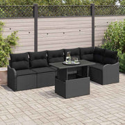 Set sofe s jastukom 7 pcs Crna Poli ratan