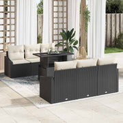 Sjedeća garnitura za vrt 7 pcs Crna i krem 100 x 55 x 73 cm
